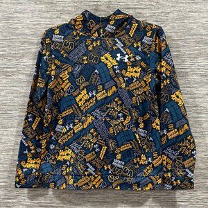 Under Armour Youth Graphic Hoodie Long Sleeve Blue/Yellow Stylish & Comfortable